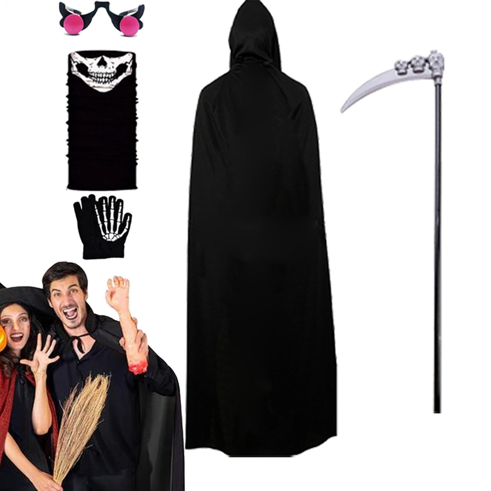 Dziecięca peleryna na Halloween, Cosplay, 5-częściowy strój do odgrywania ról | Dziecięcy kostium świąteczny na występy karnawałowe, maskaradę, imprezę tematyczną, przyjęcie urodzinowe i występy szkolne