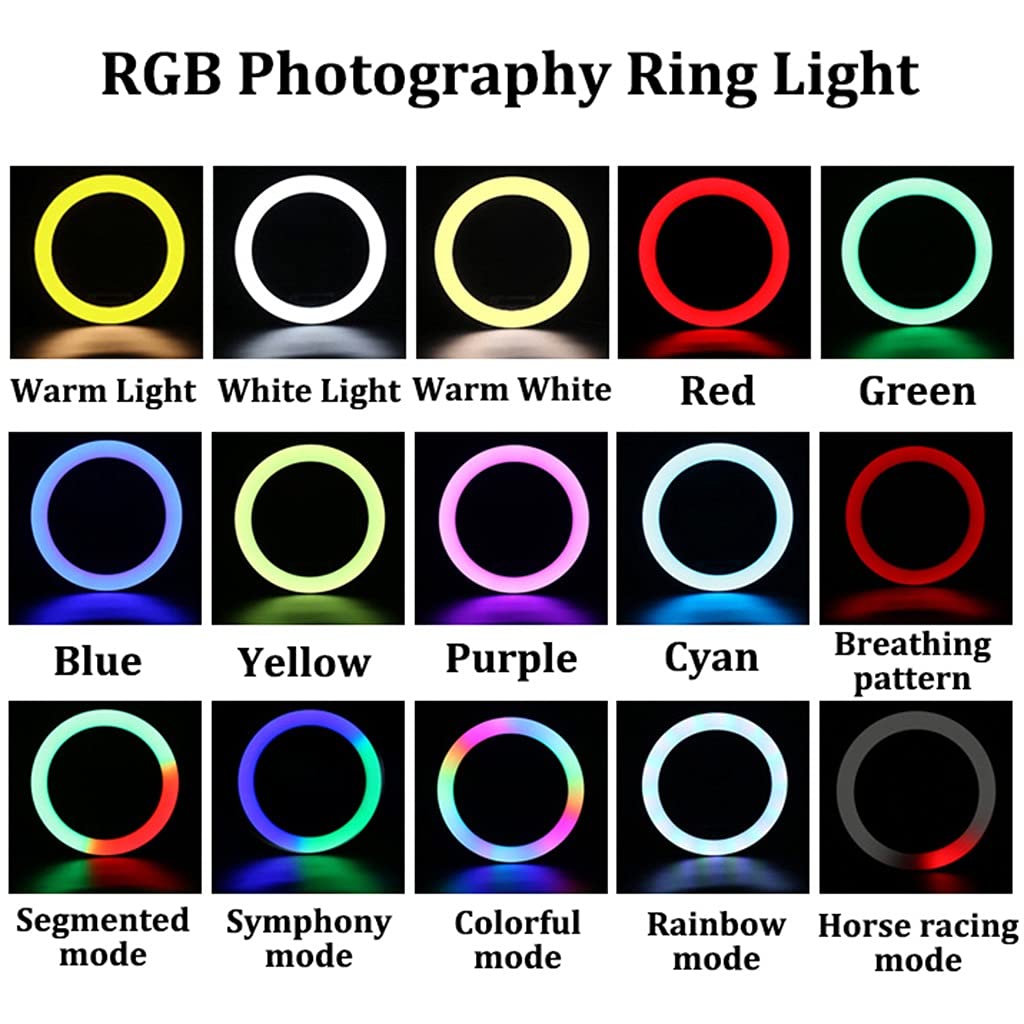 Anello Luminoso a LED da 18 Pollici con 3 Porta Cellulare Luce Circolare RGB per Live Streaming, Trucco, Youtube, Vlog, Selfie, 2 Pz