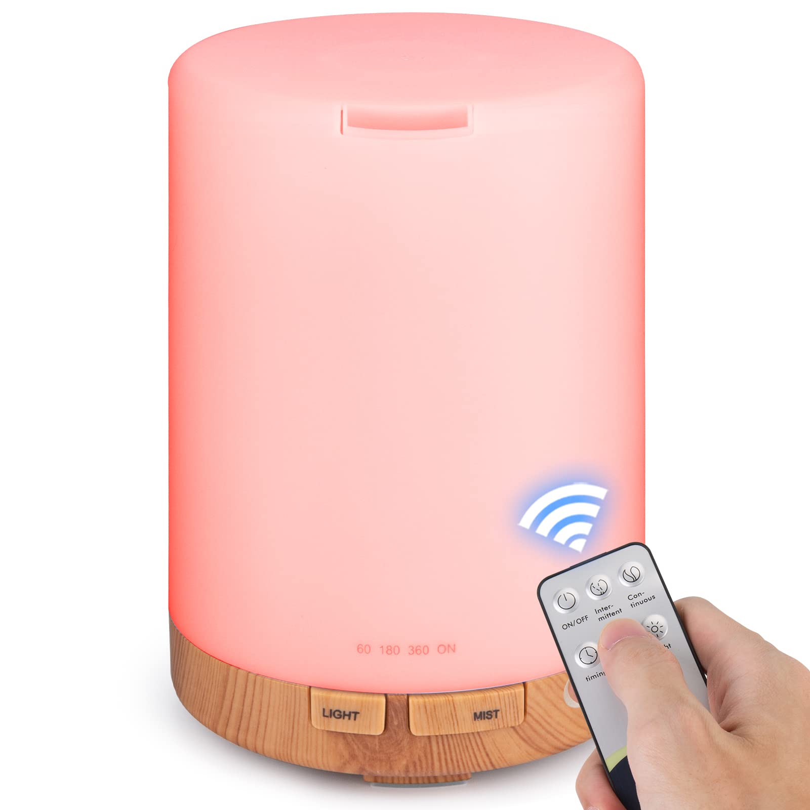 MARCHRED 300ml Upgraded Version Essential Oil Diffuser,Ultrasonic Diffusers,Remote Control Ultrasonic Aromatherapy Diffusers,with Adjustable Mist Mode,7 Color LED Lights & Water-less Auto Shut-Off