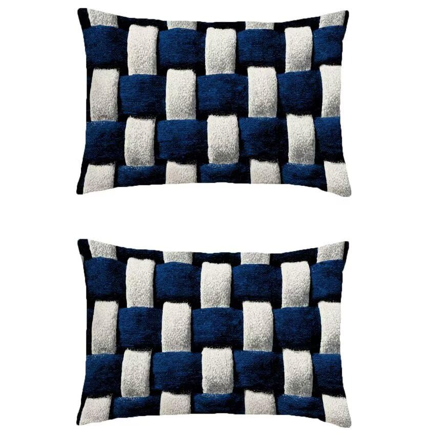 Housse coussin exterieur 50x70 rectangulaire lin impermeable pour canape de jardin l-m501