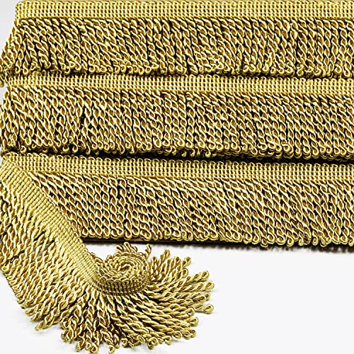 6 Yards 6Cm/2.4Inch, Gold Trim Fringe Trim Macrame Tassel Lace Trim For Sewing Crafts Clothing, Trim Curtains Sewing Quilting Clothes Accessories Lampshade Curtain Home Diy Decoration (Golden-6) #TOP23