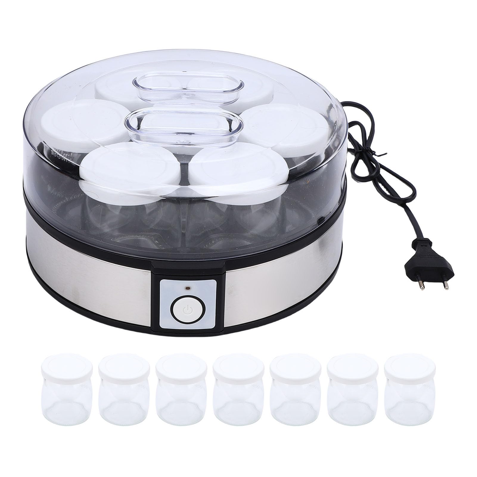 Luqeeg Yogurtera Eléctrica 20 W Acero Inoxidable Portátil Yogurtera Casera Multifuncional Electrodomésticos de Cocina para Mermeladas Postres Mermeladas de Frutas Postres Cremosos