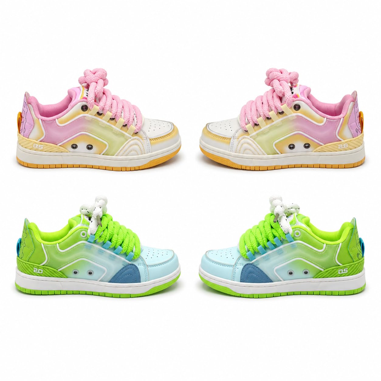 Zapatillas de mujer Plataforma Colorido Casual Zapatos Chunky | Zapatillas gruesas transpirables de malla de poliuretano con tacón de 4,5 cm. Zapatos cómodos perfectos para mujer para el