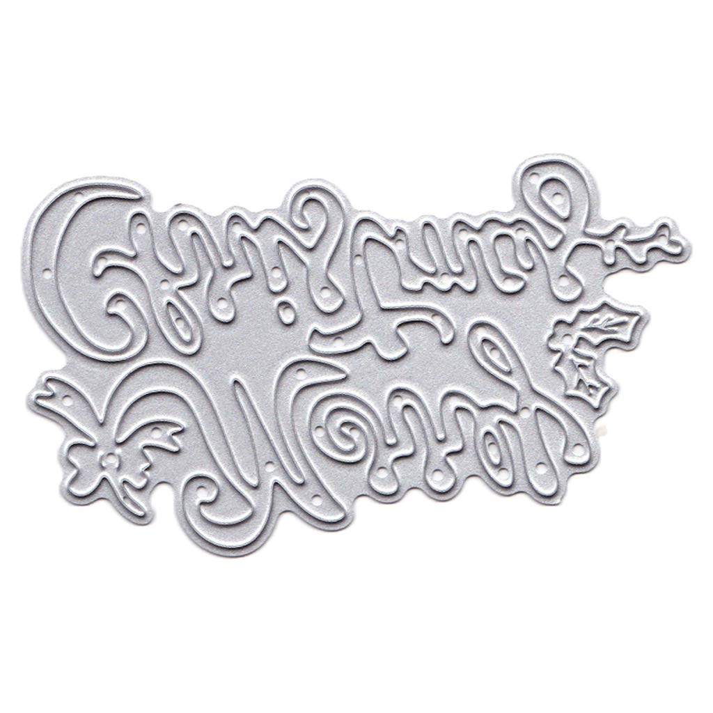 Merry Christmas Metal Cutting Dies Stencil Scrapbooking DIY Album Stamp Paper Card Embossing Christmas Molds Silicone