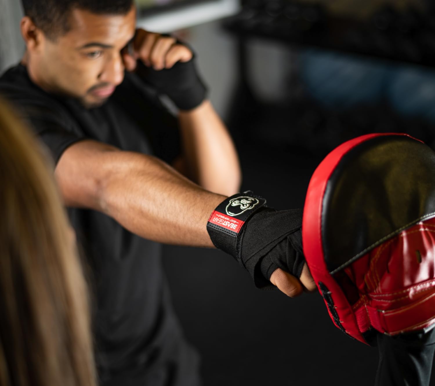 Beast Gear Boxing Hand Wraps 4.5m / 180" – Elasticated Cotton Blend Bandages for MMA, Kickboxing & Muay Thai – Breathable Inner Gloves with Thumb Loop for Secure Wrist Support & Knuckle Guard