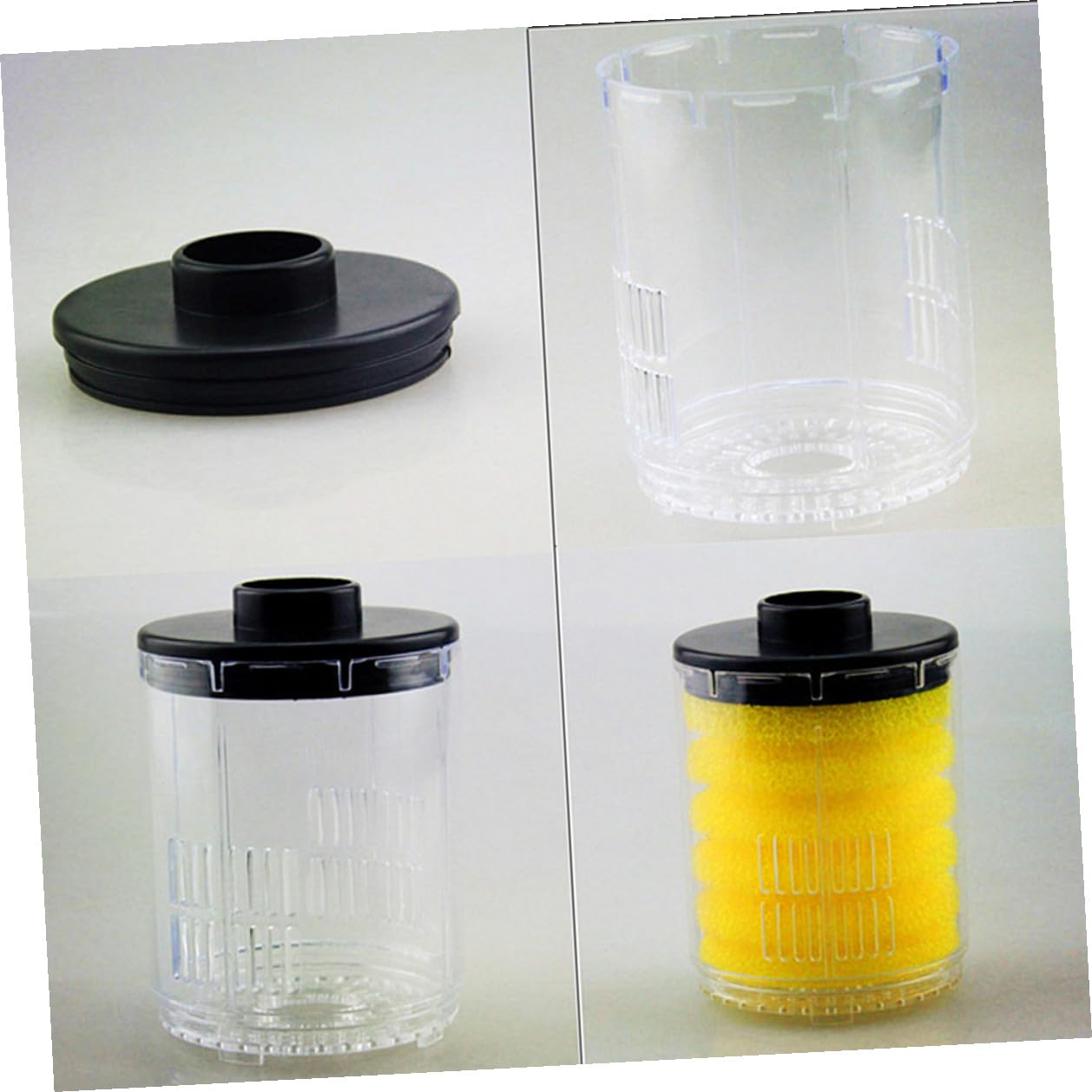 in 1 Aquarienfilter Eckfilter aus Kunststoff mit 4 Filterschichten Einfache Reinigung und Wasseroxygenation für Aquarium und Fischbecken Modell 1480f