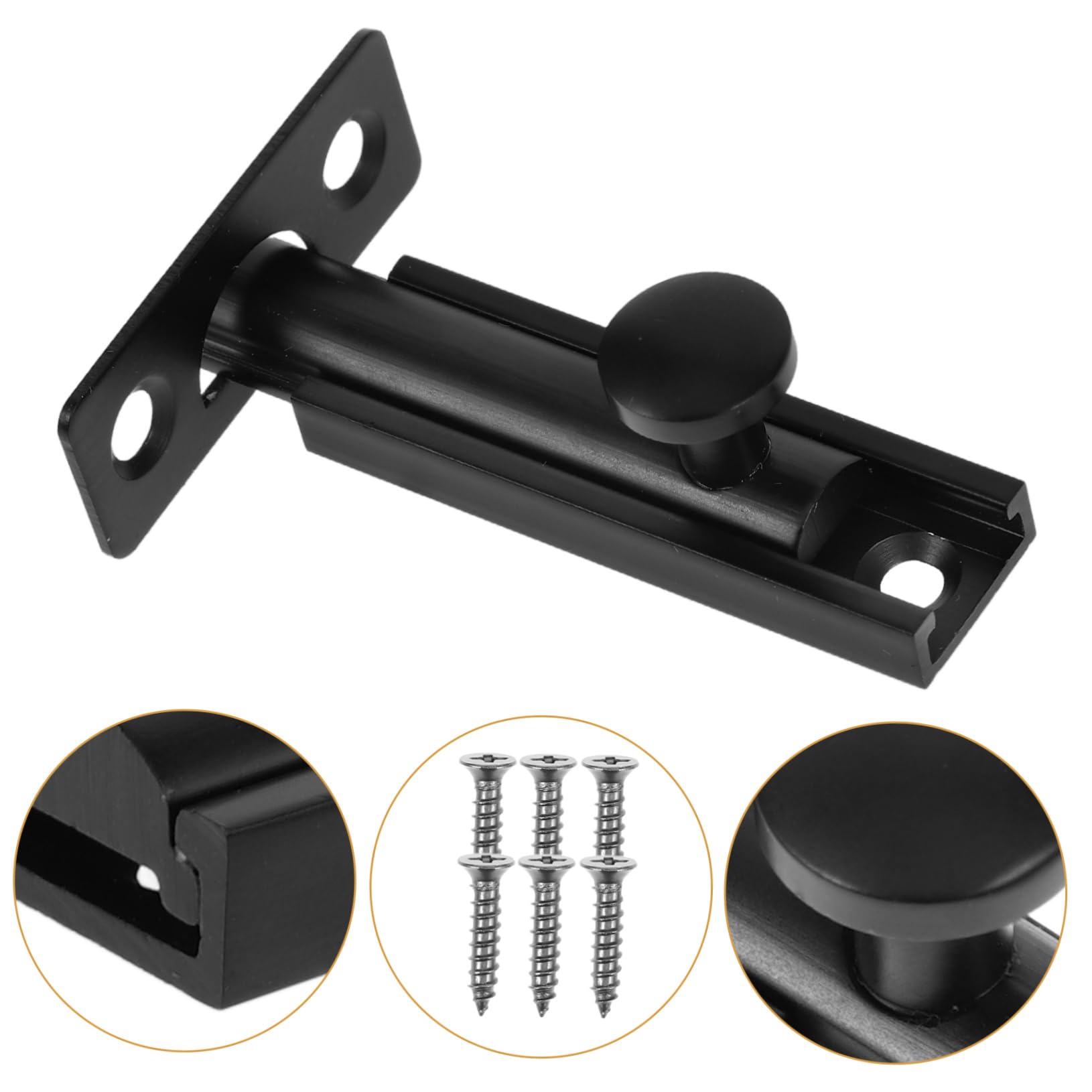 DOITOOL 4 Pièces Loquet de porte loquet à pêne coulissant entrée serrure de porte verrou de porte serrure porte verrou porte loquet de sécurité de porte loquet à pêne à barillet
