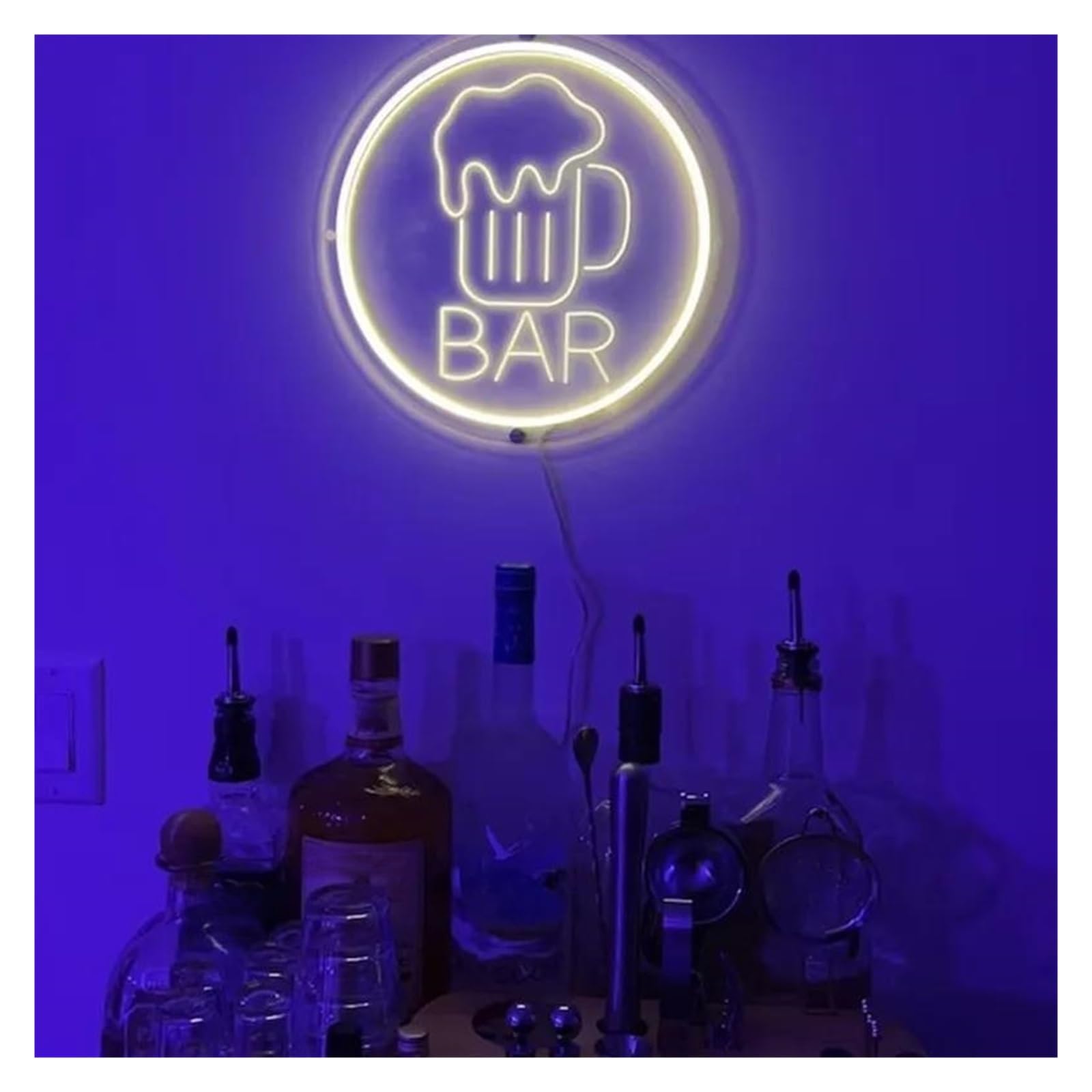 Luces de neón Letrero De Neón Para Bar De Cerveza, Luz De Neón Para Bar, Letrero De Bienvenida Con Luz USB, Decoración De Pared Para Habitación De 30cm