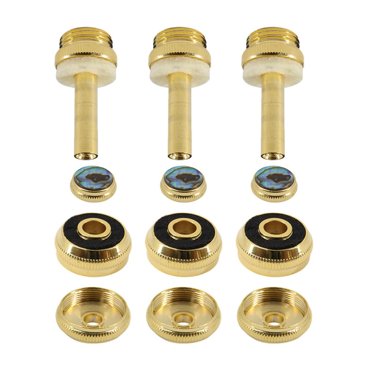 IMIKEYA Juego de Botones en Metal Dorado para Trompeta de Pistón a Presión Accesorios Sencillos que Mejoran la Precisión y Fluidez para Músicos de Trompeta