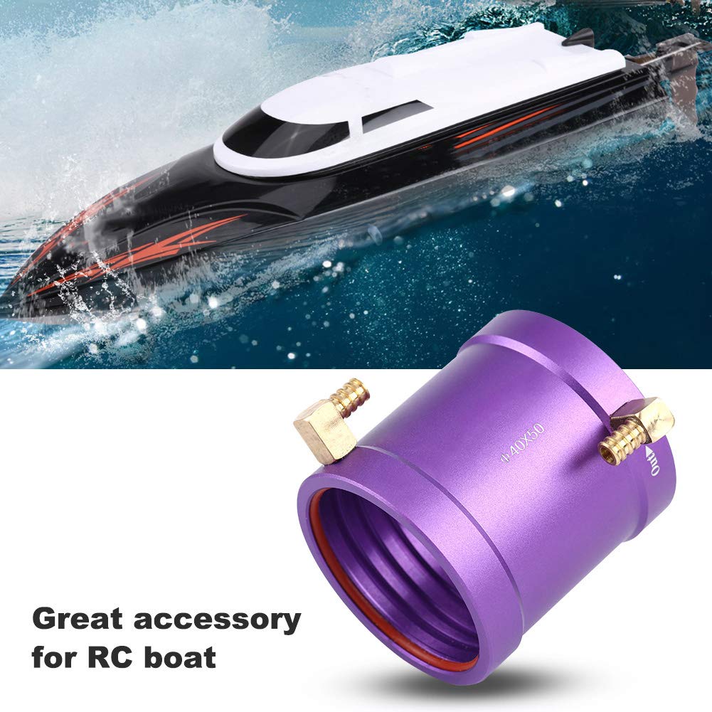 RC Boat Water Cooling Jacket High Performance Metal Motor Water Cool Kit for 4074 4082 RC Motors Purple 47mm x 47mm x 50mm