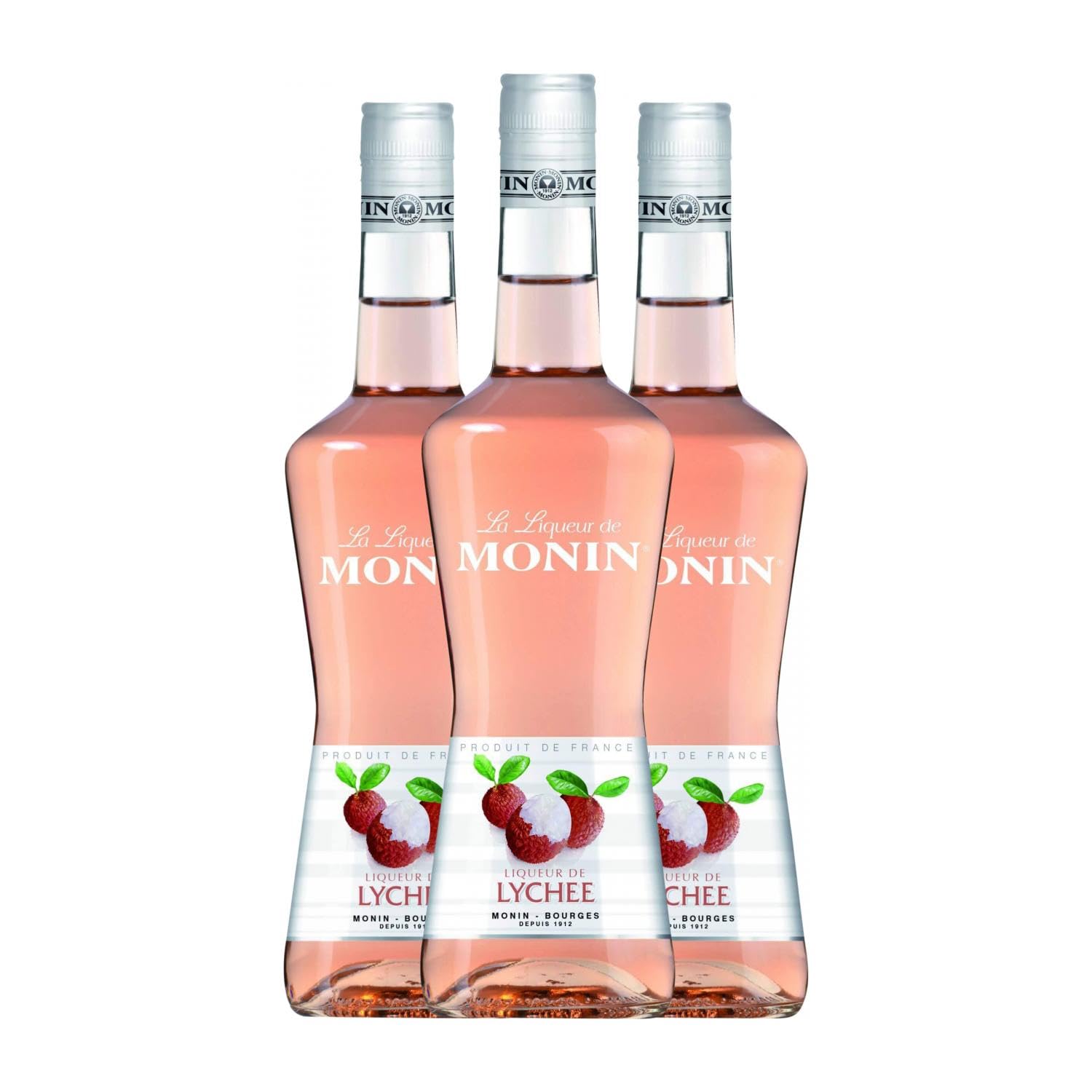Licores MoninCocktail Lychee Litchi 70 cl (Caja de 3 Botellas de 70 cl)