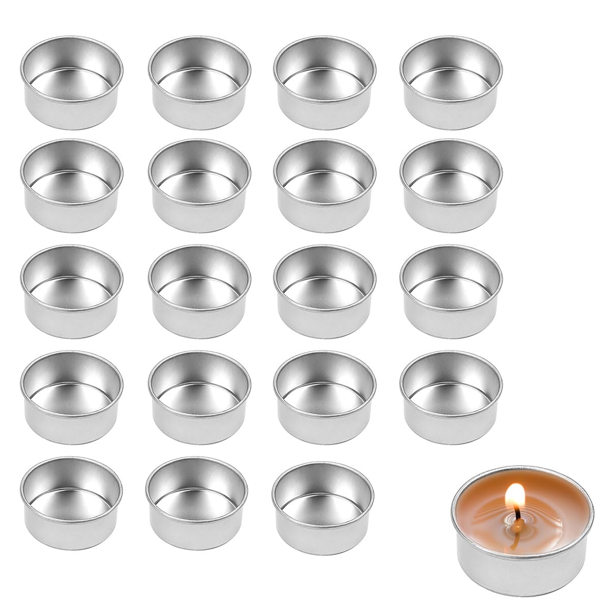 ZJIVQO 20PCS Mini Metal Candle Holders Tea Light Holder Creative Candle Cups Candlestick Holder for DIY Candle Making, Birthday, Thanksgiving, Valentine's Day, Christmas Decoration