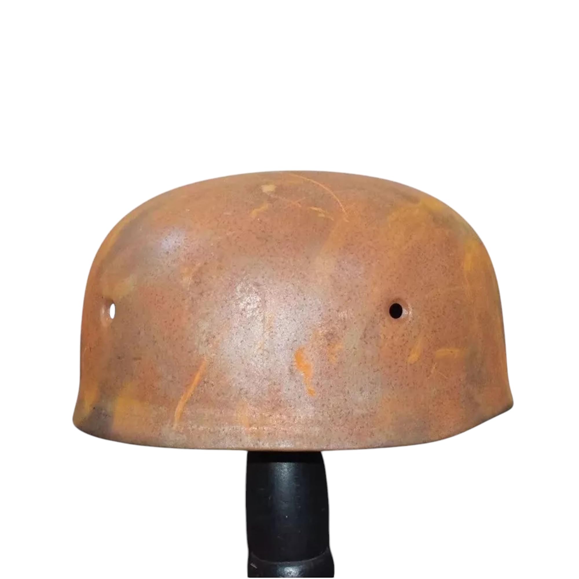 Casco militar vintage, réplica de estilo alemán de la Segunda Guerra Mundial, marrón rústico