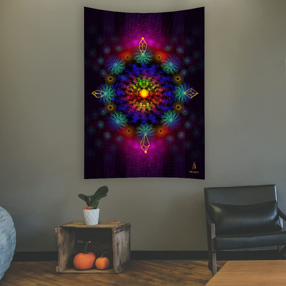 Brazen Breathe UV reactive tapestry