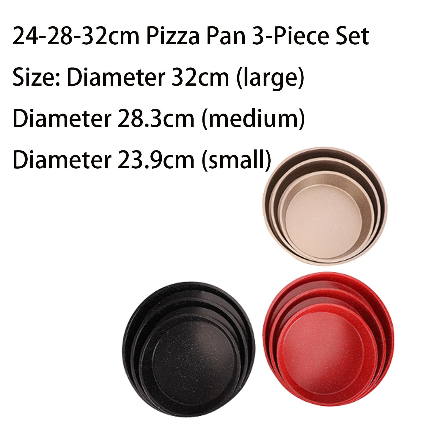 3-częściowy zestaw nieprzywierających tacek do pizzy – formy do pieczenia do gotowania w domu, idealne do pizzy, ciasteczek i nie tylko, zawiera duże, średnie i małe rozmiary do idealnego pieczenia
