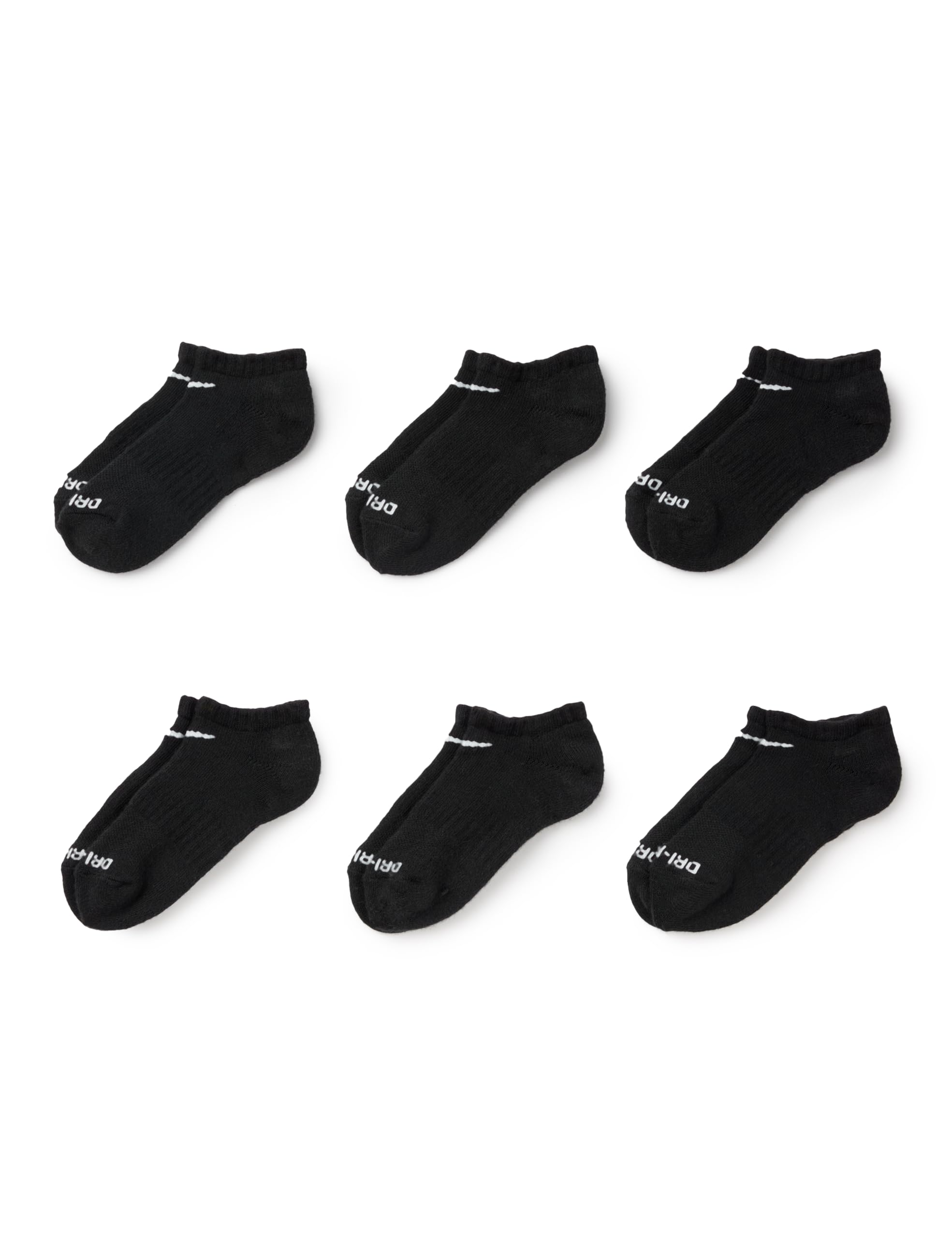 NIKE Boys Kids Un0017 No Show 6 Pairs Eu 27-35 SOCKS, Black, 5 Years EU