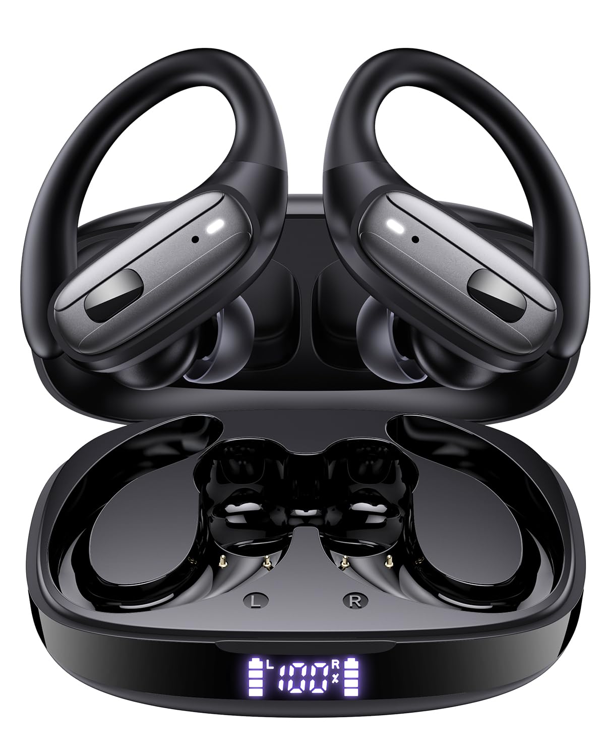 wireless earbuds with hooks ipx7 waterproof black 50