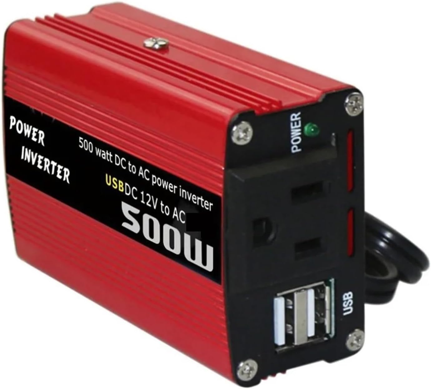 ワット DC から AC 電源コンバータ DC 12V から AC カーインバーター自動変圧器デュアル USB 【アルミニウムアダプターハウジングエンジン】 車の充電器ア