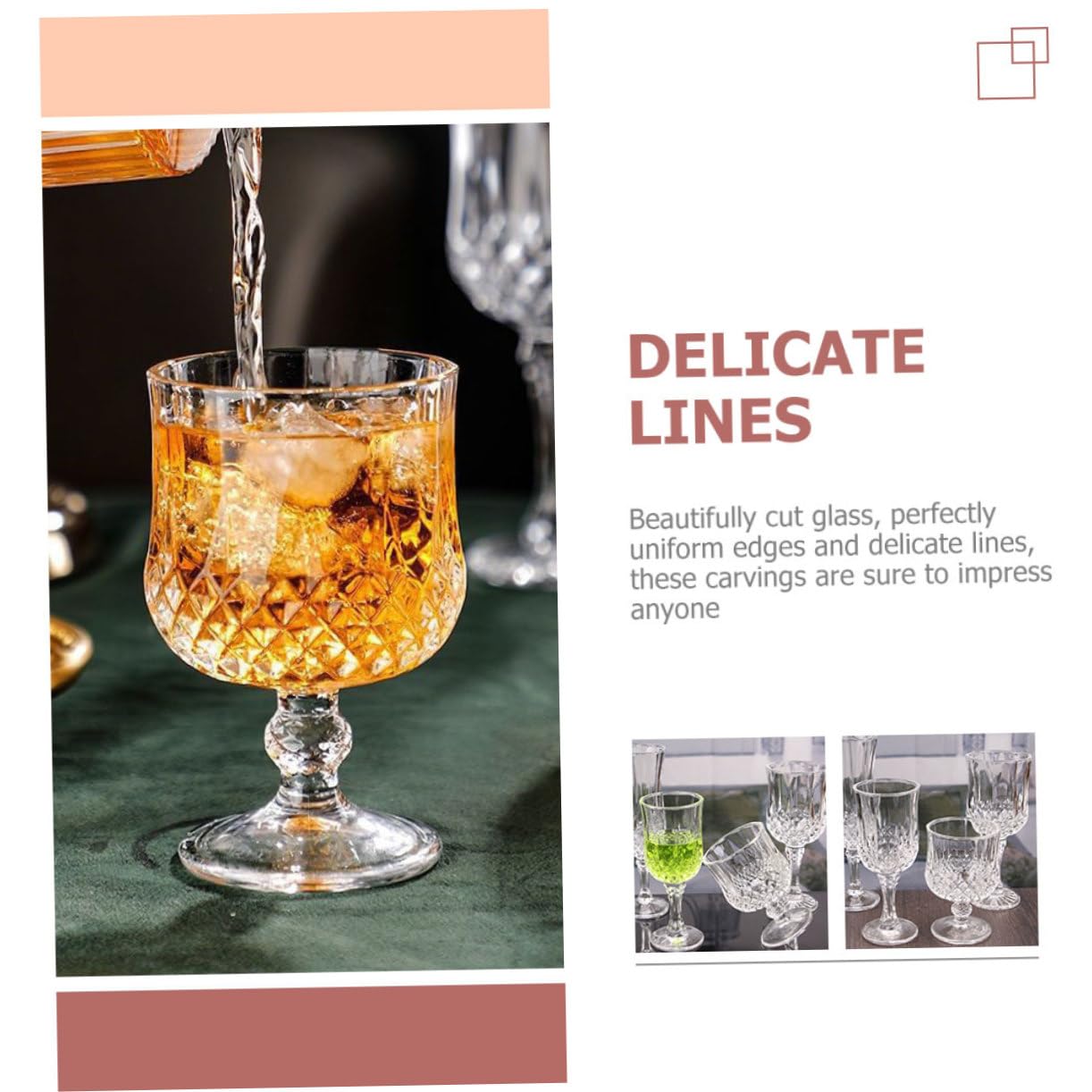 Diamant Weingläser 4 Stück aus Glas für Zuhause und Hotel