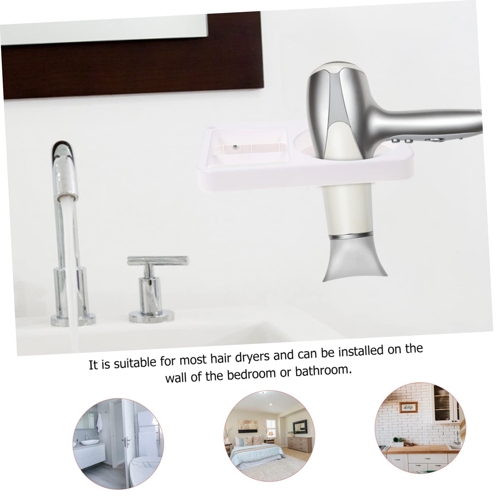 Alipis 3pezzi Supporto Per Asciugacapelli Da Muro Rack Per Phon Compatto e Funzionale Organizer Per Bagno e Salone Design Sicuro e Pratico Facile Da Installare e Risparmio Di Spazio