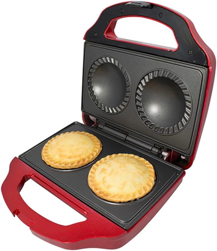 Gourmet Gadgetry Compact Easy Clean Retro Diner Double Pie Maker - Red