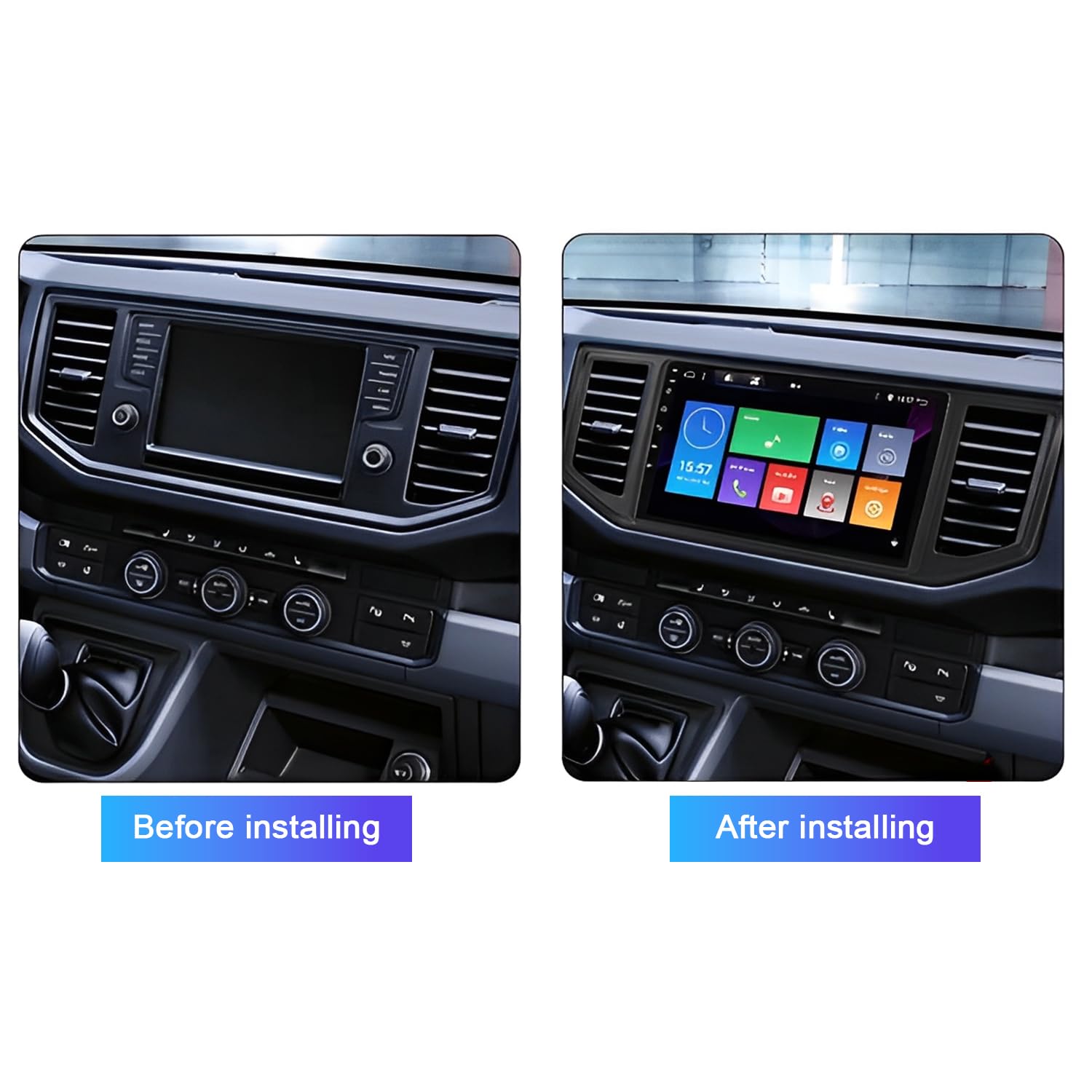 Android 14 Podwójny Din Radio samochodowe do VW Crafter 2017-2021 with Wireless Carplay Android Auto, 10"IPS Touchscreen Autoradio DAB+ GPS Head Unit Bluetooth WiFi AHD Kamera cofania FM/RDS 2+64G