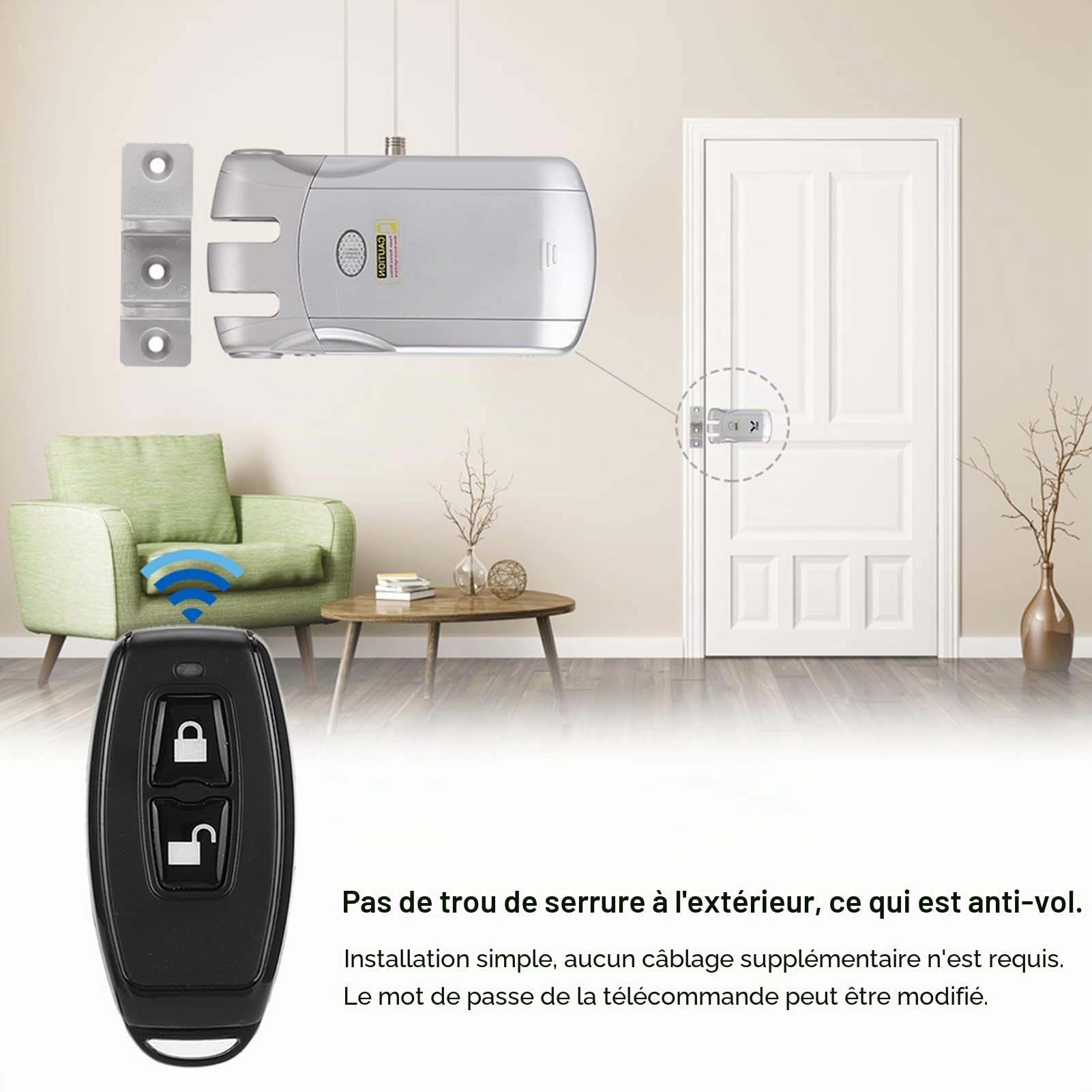Serrure connectée Tuya WiFi - Système d'entrée sans clé avec télécommande, sécurité antivol pour la maison, matériau en alliage de zinc, installation facile