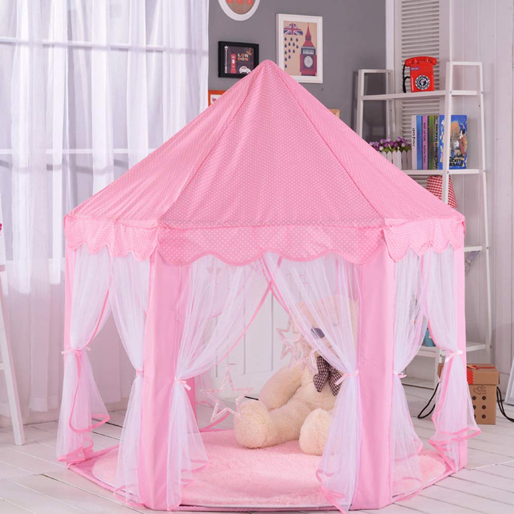 Princess Play Tent for Girls , Large Castle Playhouse Kids Tents for 3 4 5 6 7 8 Year Old Girl Gifts