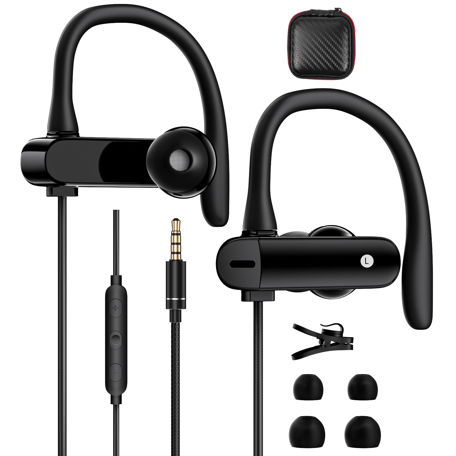 ACANDYA Wired Earbuds 3.5 mm Jack Over Ear Headphones School Students with Microphone Noise Canceling 3.5mm Earphones Headset for iPod iPad MP3