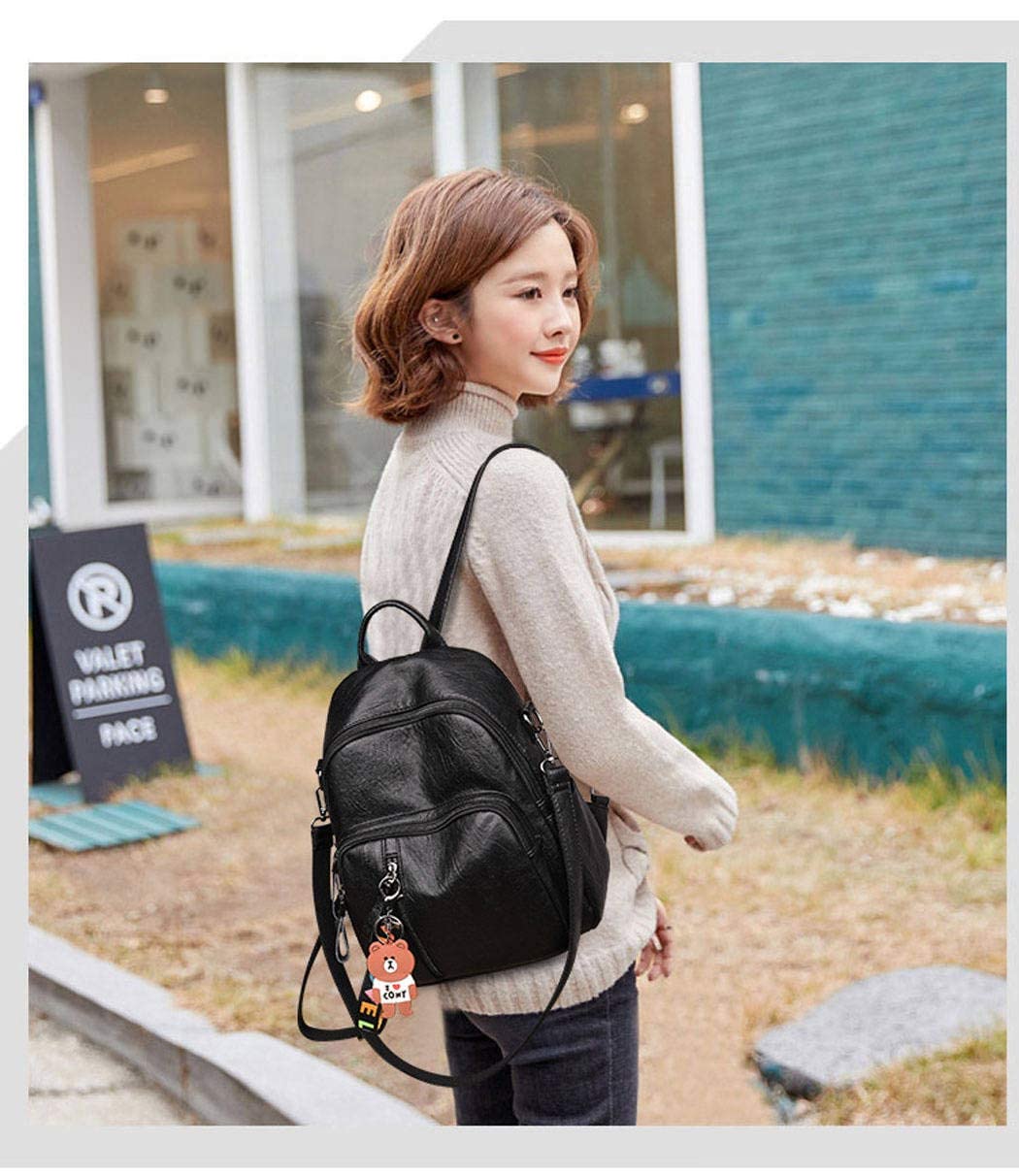 AINUOEY Donna Borse a Zaino Borsa a Zainetto Elegante Tracolla Zaini Firmate Marca Zainetti Antifurto PU pelle 76656 1 pz Nero