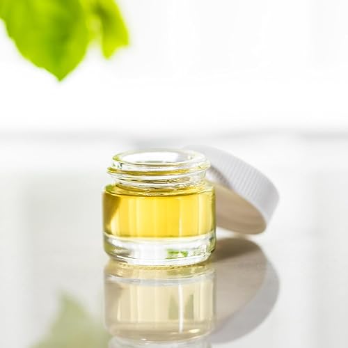 Miniatura 5 de Paquete de 200 tarros de vidrio gruesos de 0.17 onzas líquidas con tapas blancas, recipientes herméticos para aceite, bálsamo labial, cosméticos,