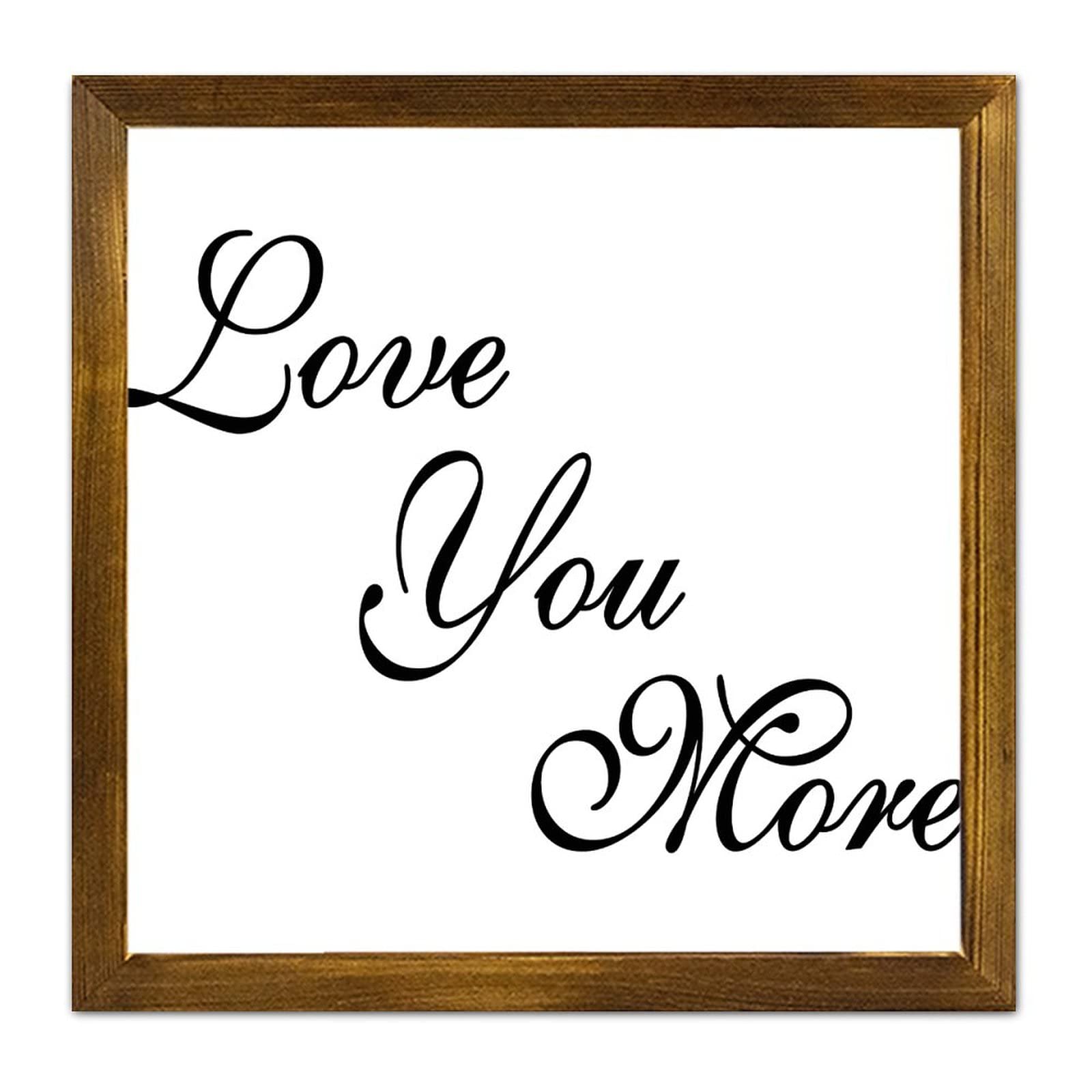 Panneau en bois Love You More pour decoration murale de salon et chambre cosy