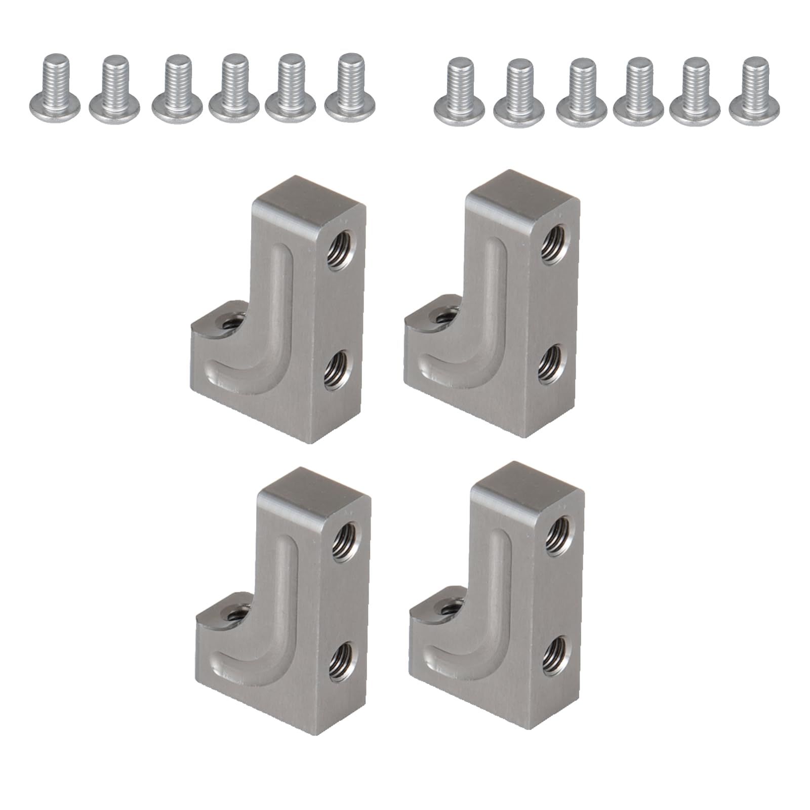 MORFUM 4PCS RC Aluminum Alloy Servo Mounts 1/10th RC Crawler Car CNC Machined Aluminum Servo Mount for SCX10 90047 Wrangler 1/10 RC Crawler Car Upgrades (Titanium)