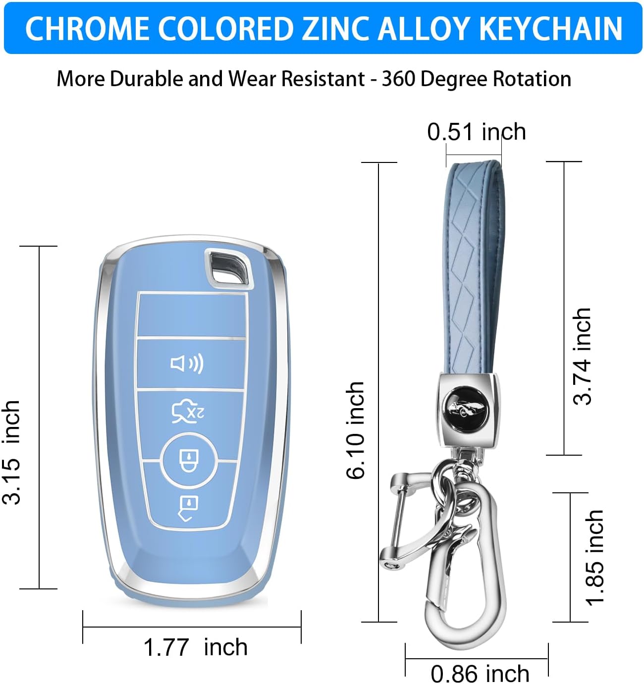 QBUC for Ford Key Fob Cover, Soft TPU Full Protection Key Fob Case image 3