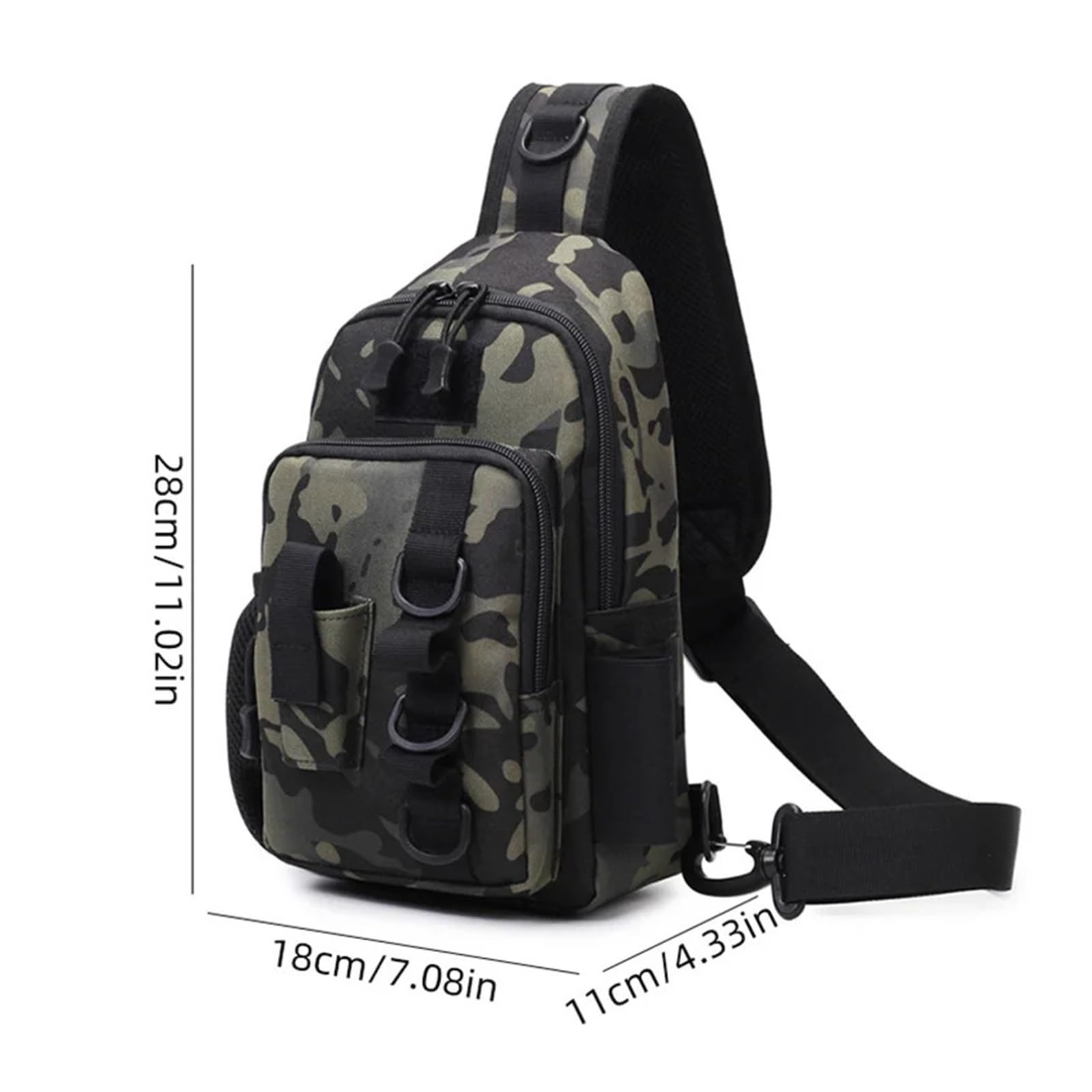 borsa da pesca Borsa da pesca uomo con portacanna, tattico Molle, arrampicata, caccia, escursionismo(Color 04)