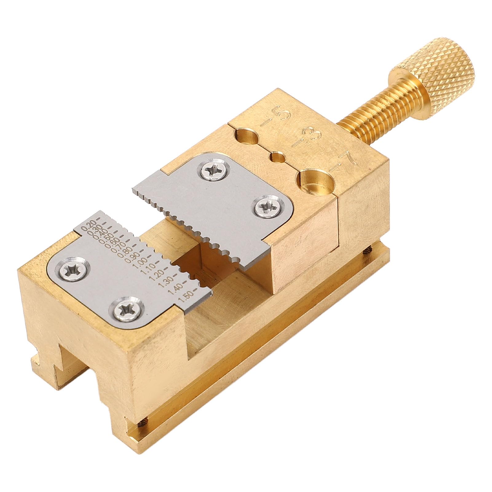 Pince d'étau de réparation de montre, outil d'horloger de bijoutier, pince de tube de pointeurs de roue avec diamètre de trou de 0,2 à 1,5 mm, support en métal compact pour la