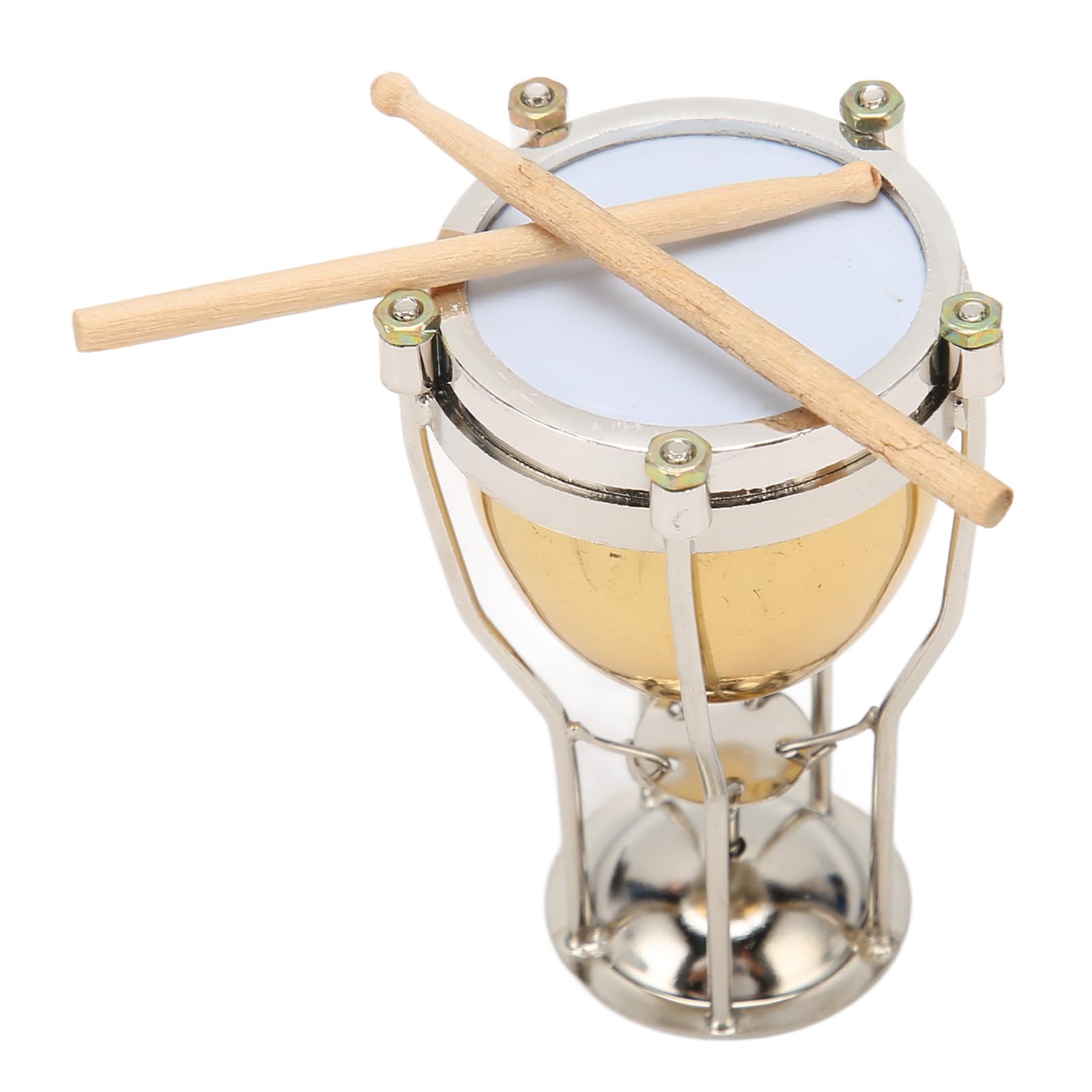 Adorno de Timbales en Miniatura de Cobre, Modelo Delicado, Decoración para Exhibición de Escritorio, Regalo para Amantes de la Música (4 pulgadas)