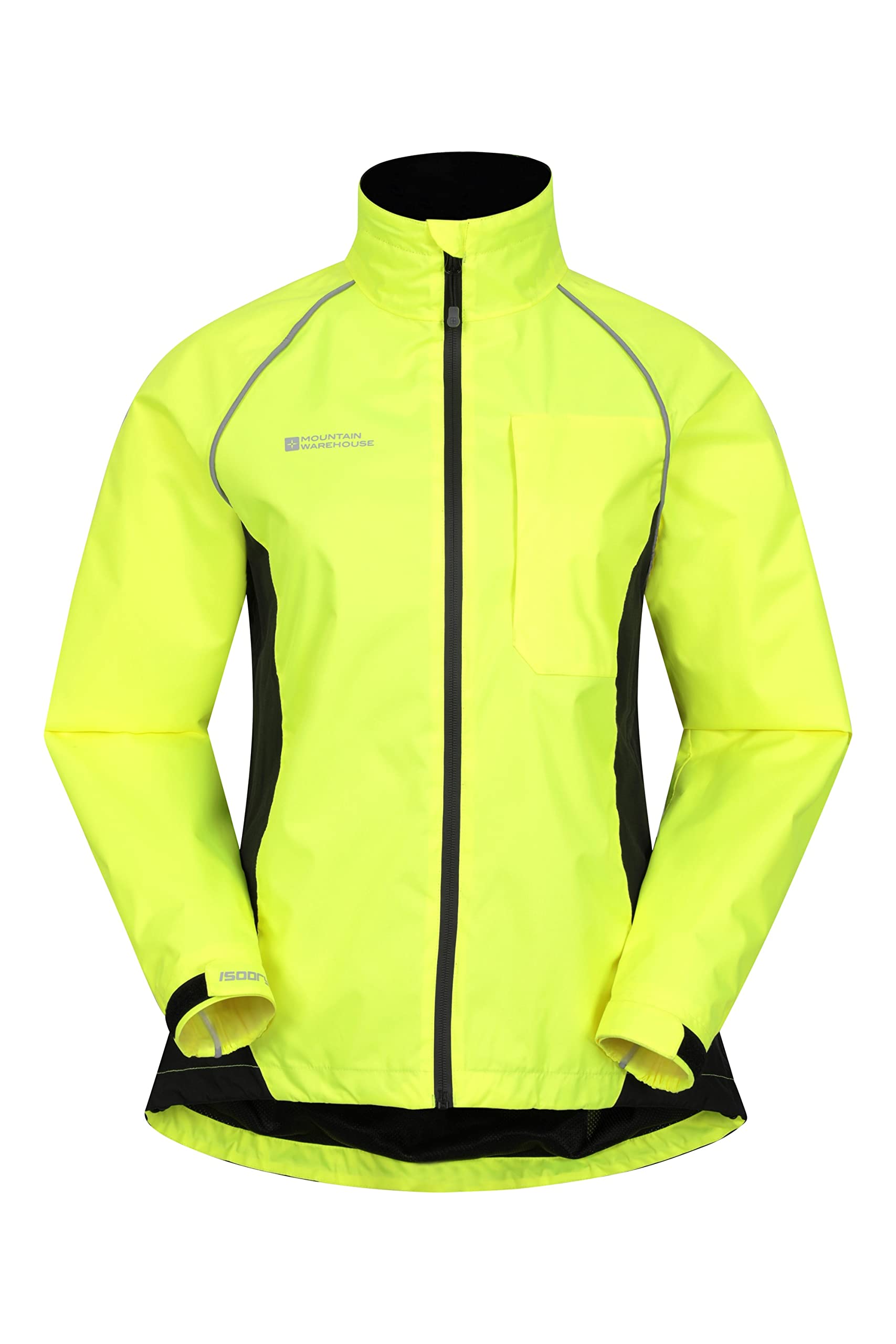 Mountain Warehouse Women's Yellow Adrenaline Waterproof Jacket - Breathable Coat, Taped Seams, Reflective Trims Rain Jacket - For Spring Summer, Cycling, Running Size 12