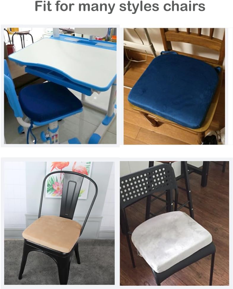 Augld 14x14 Metal Chair Cushion Set of 2 Memory Foam School Chair Cushion Small U Shape Seat Cushion Navy