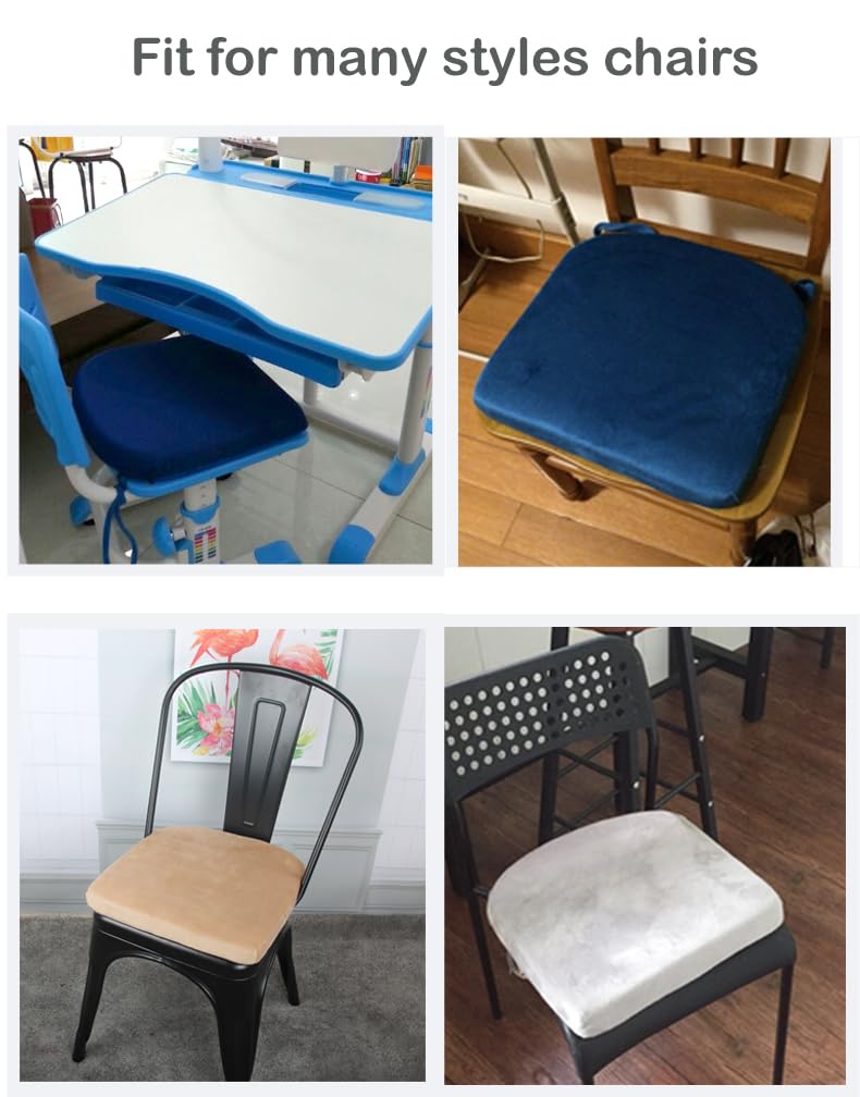 Augld 14x14 Metal Chair Cushion Set of 2 Memory Foam School Chair Cushion Small U Shape Seat Cushion Black