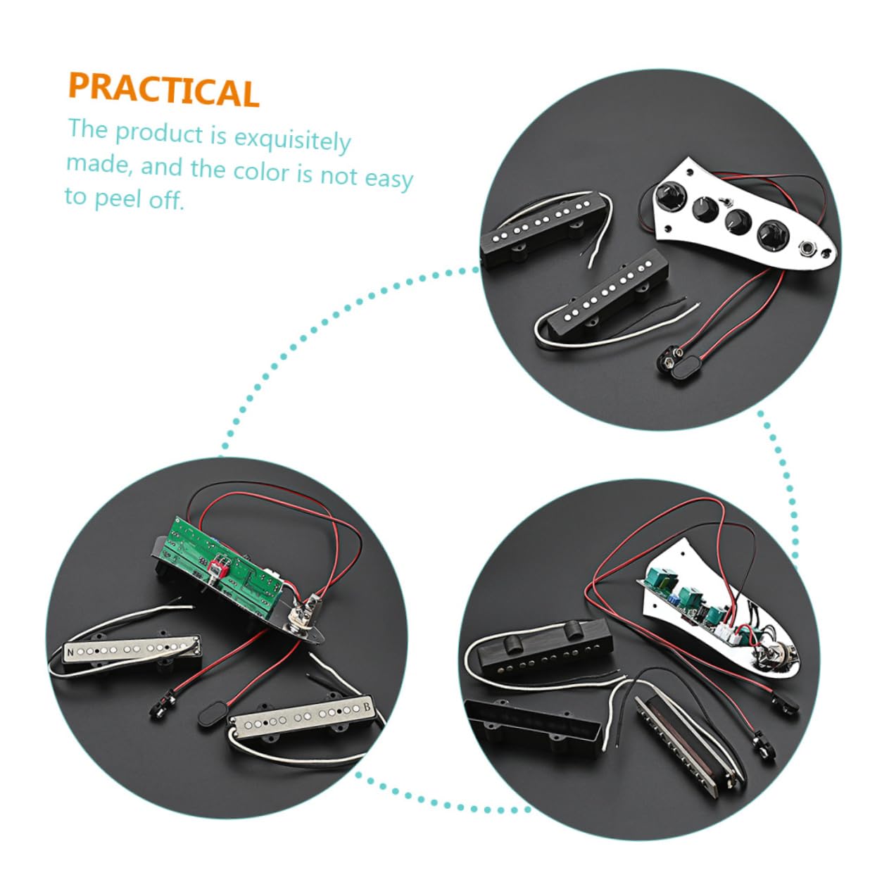 BESTonZON Set di Pickup per Basso Jb a 5 Corde Humbucker per Basso Elettrico in Ferro Argento Facile da Installare