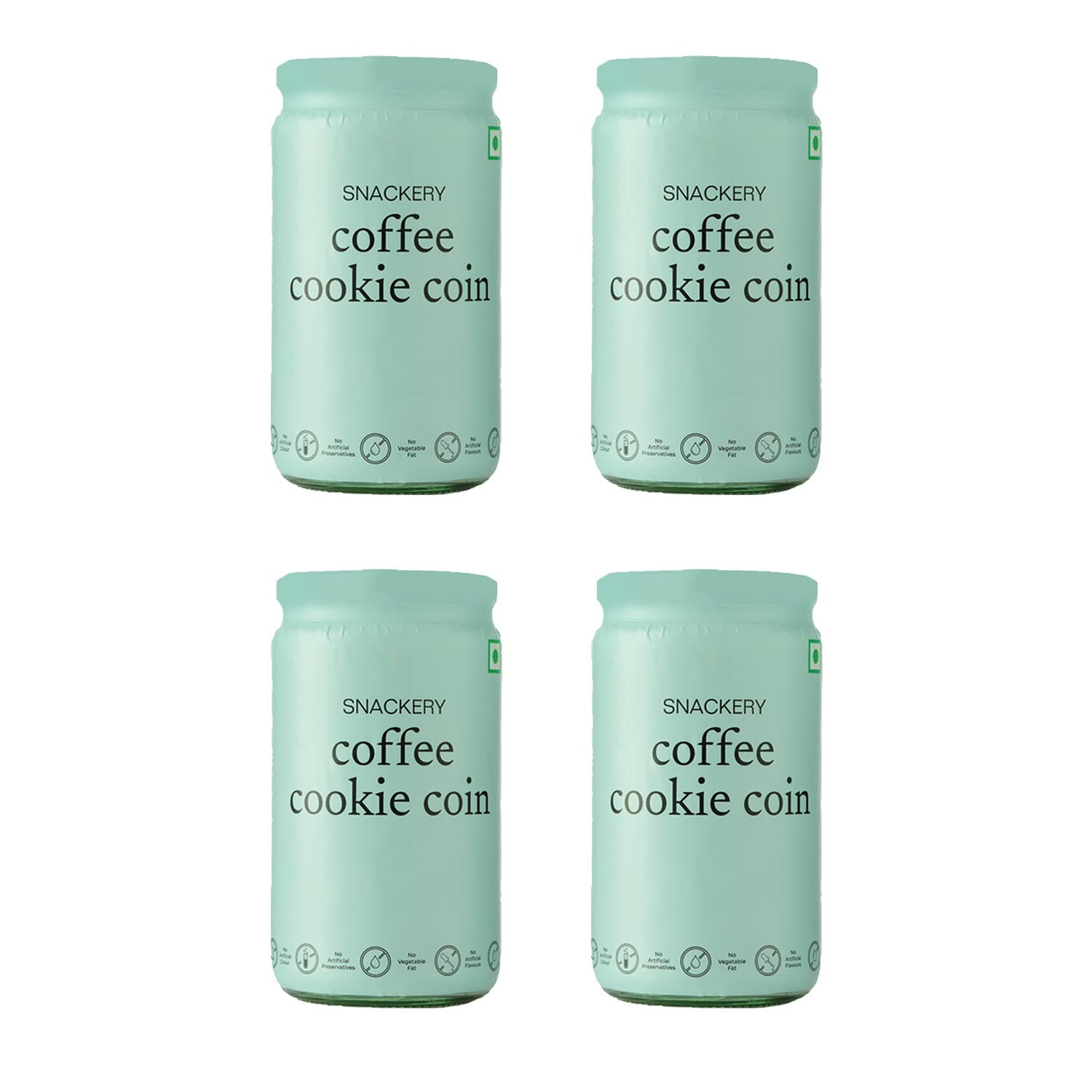 Coffee Cookie Coins, 150 gm, Individually Wrapped, Jar of Happiness(Pack of 4)