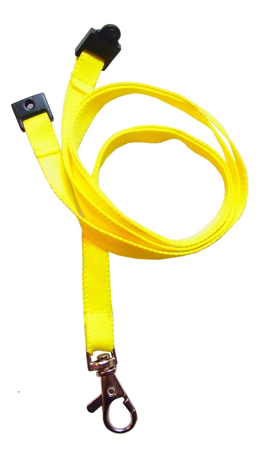 Customcard ltdยฎ Yellow Neck Lanyard Metal Clip with Safety Breakaway Clip (Pack of 10)