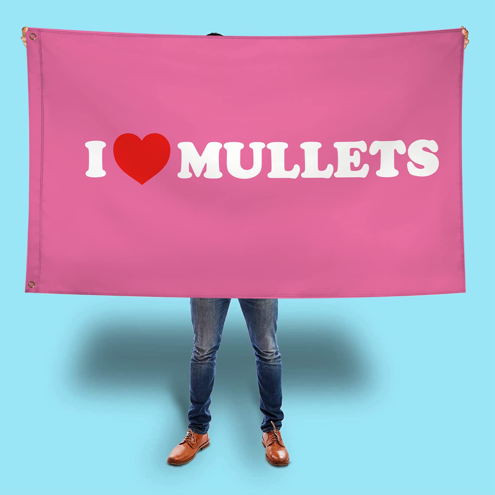 Seekamit Flagge „I Heart Vokuhila“ – Pink, 90x152 Cm, Aus Polyester, Mit Kupferösen