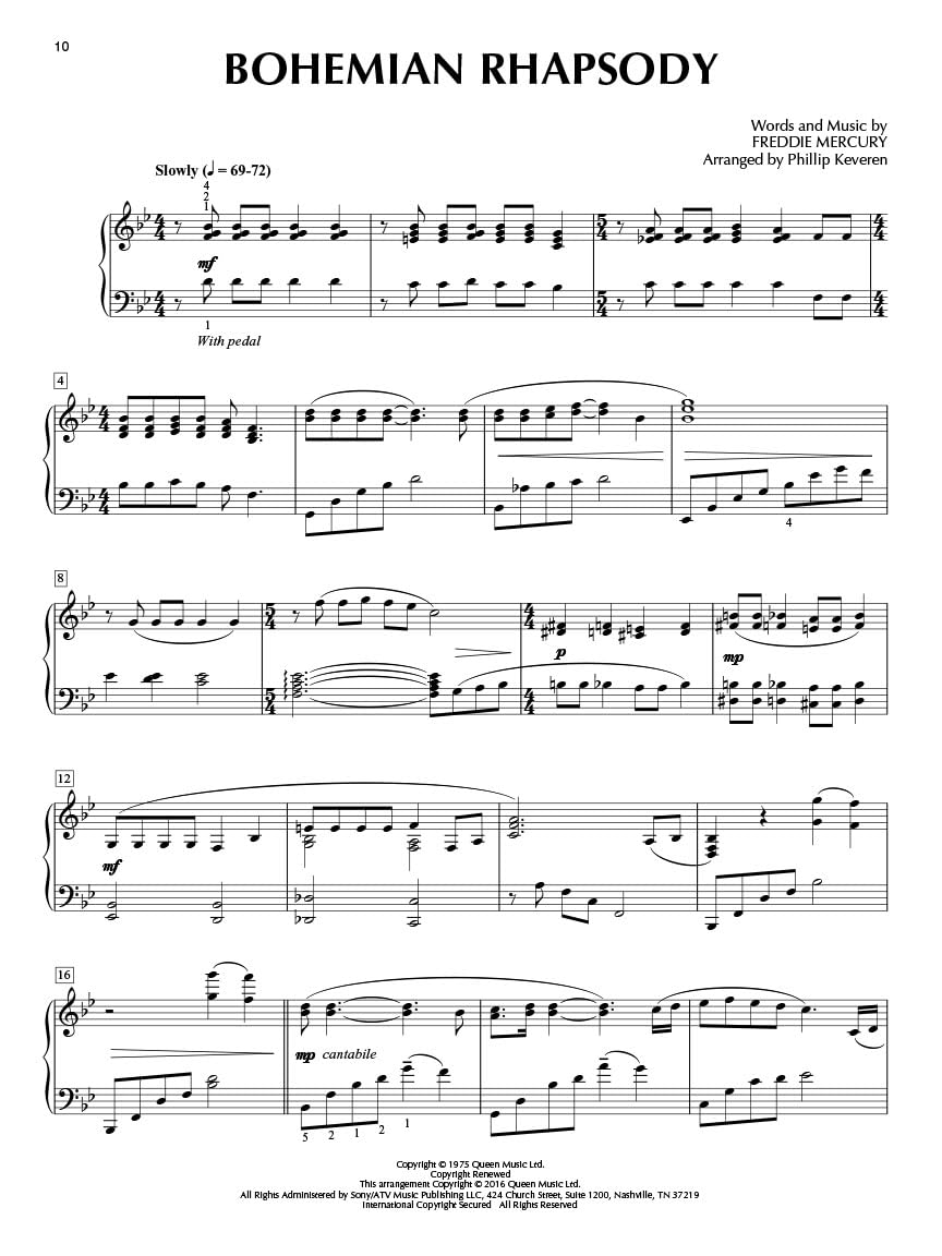Queen Piano Solo: I grandi successi - Phillip Keveren Arrangiamenti classici | Livello intermedio
