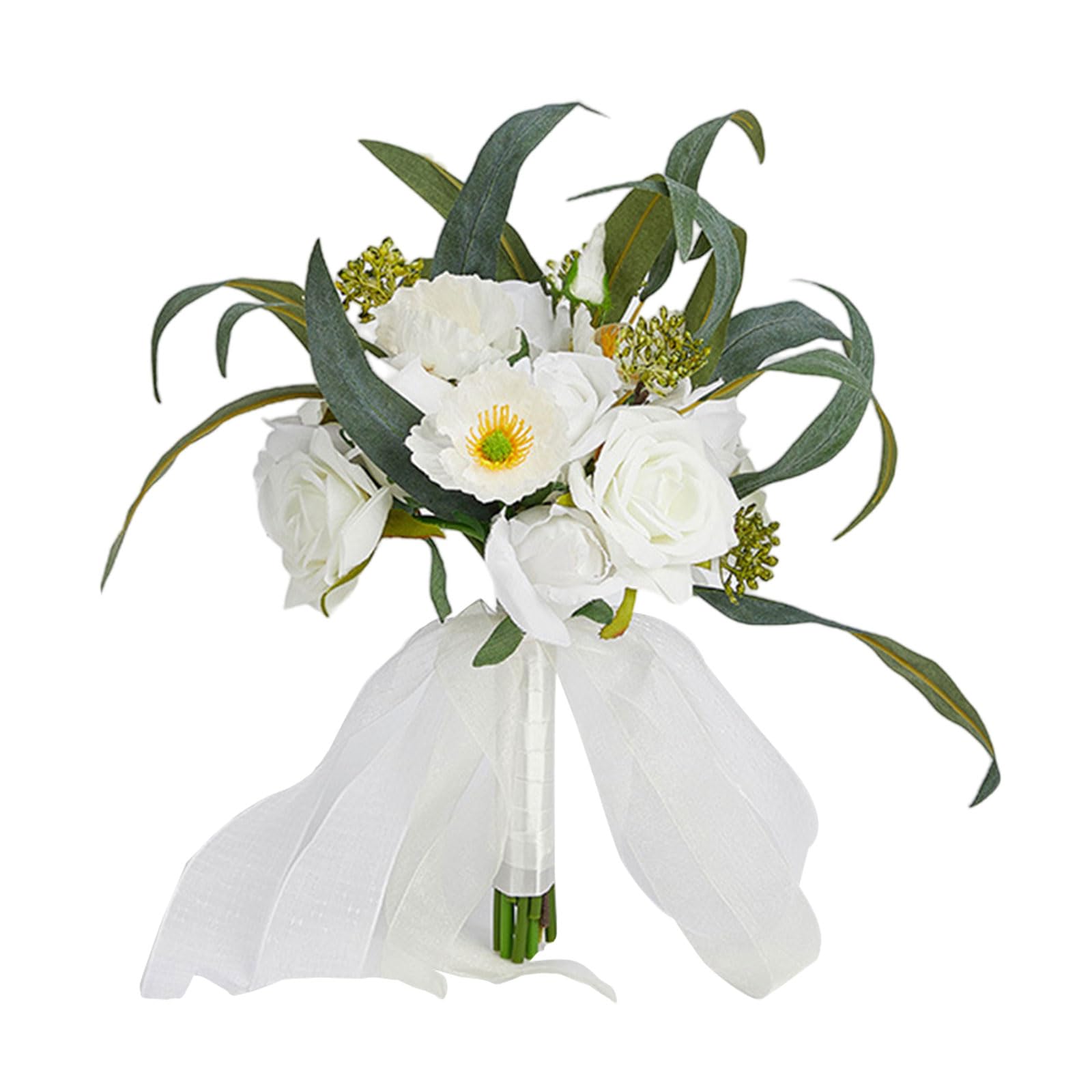 Bouquet de mariage en roses artificielles pour mariée et demoiselle d'honneur