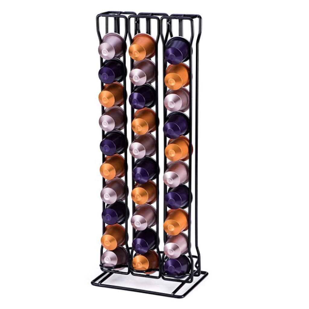 Support Capsule Café Porte-Capsules Rotatif Distributeur Stockage Acier Inoxydable Chrome Pratique pour Fête Maison Bureau Restaurant Bar, Chrome, A - Contenir 60 Capsules