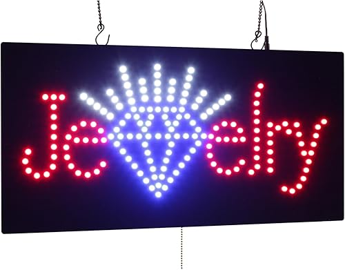 Miniatura 1 de Letrero de joyería, señalización de TOPKING con luces LED de neón, tienda, ventana, tienda, negocios, exhibición, regalo de gran apertura