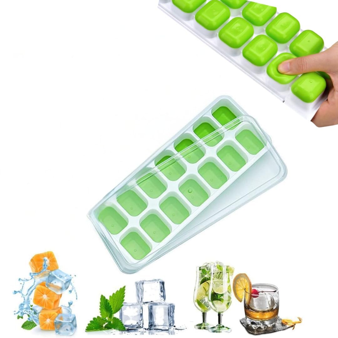 Solitude Silicone Pop Up Square Ice Cube Trays for Freezer with Lid Easy Release Flexible Bottom, Stackable, 100% BPA Free, Food Grade for Freezer, Cocktail (B0D79C84GD) Amazon Price History, Amazon Price Tracker