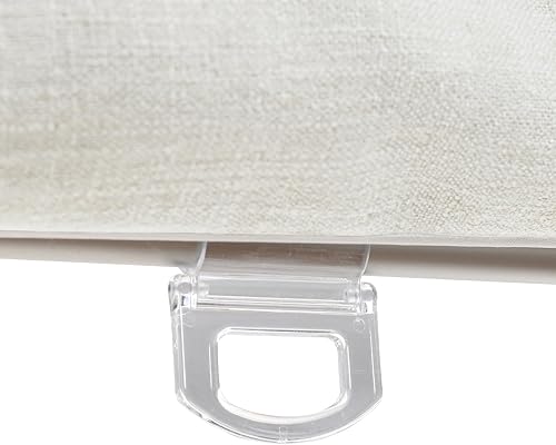 Miniatura 9 de TWOPAGES Persianas romanas sin cordones con textura de lino para ventanas, persianas opacas por encargo, persianas romanas opacas de tela lavable,